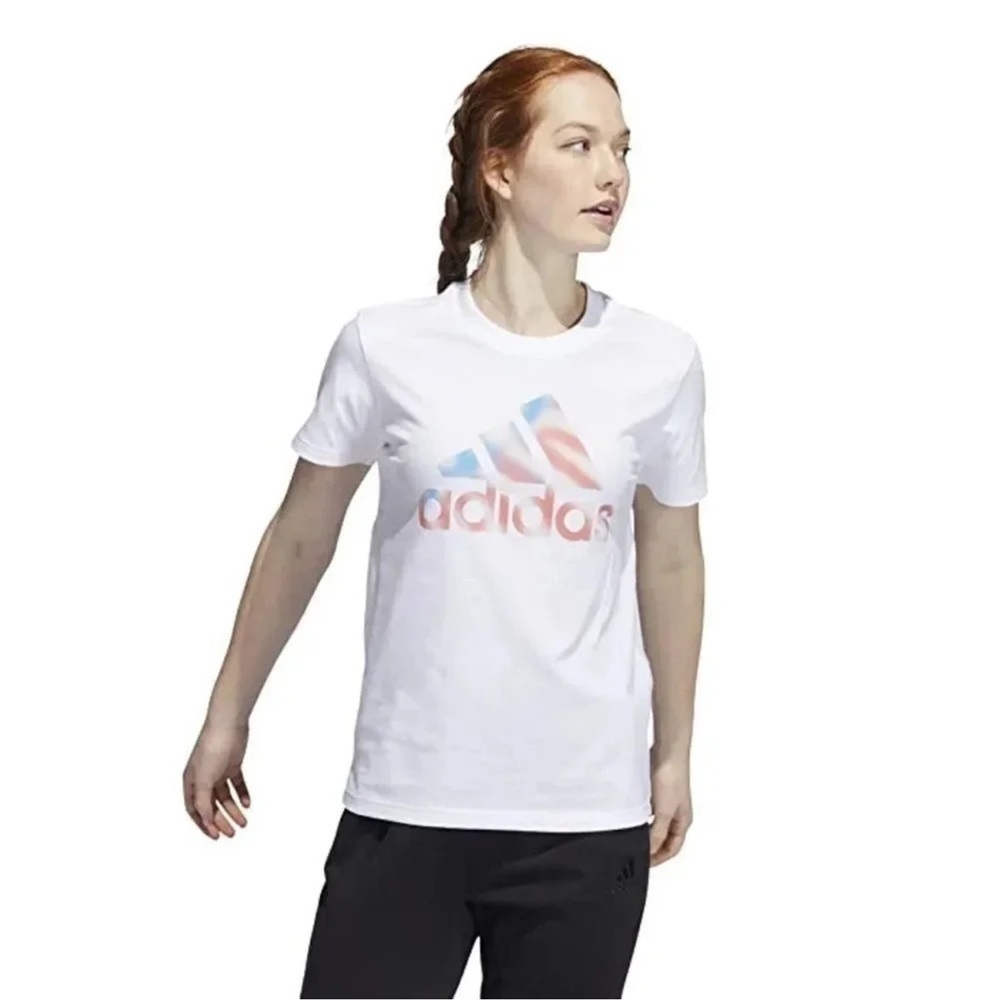 Adidas Women S Americana Logo T-Shirt White Size Small NWT